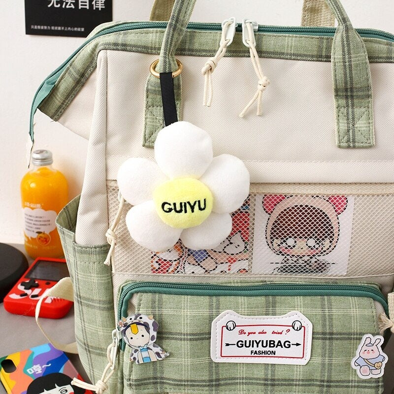 Set of 5 Kawaii Plaid Backpack Bag Collection-Kawaii Dream