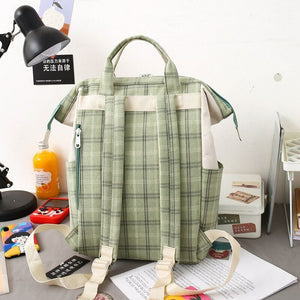 Set of 5 Kawaii Plaid Backpack Bag Collection-Kawaii Dream