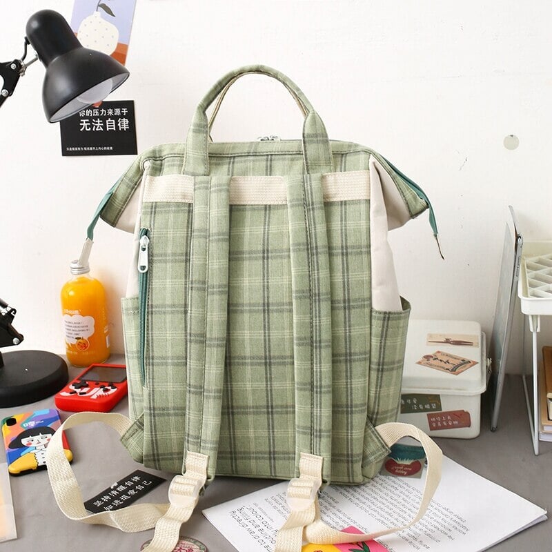 Set of 5 Kawaii Plaid Backpack Bag Collection-Kawaii Dream