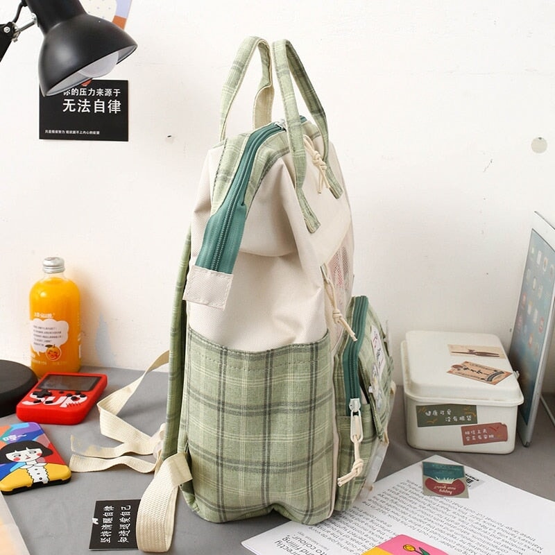 Set of 5 Kawaii Plaid Backpack Bag Collection-Kawaii Dream