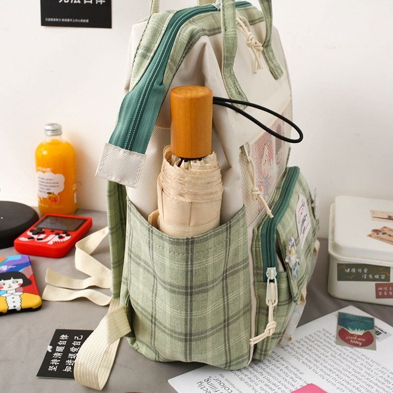 Set of 5 Kawaii Plaid Backpack Bag Collection-Kawaii Dream