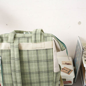 Set of 5 Kawaii Plaid Backpack Bag Collection-Kawaii Dream