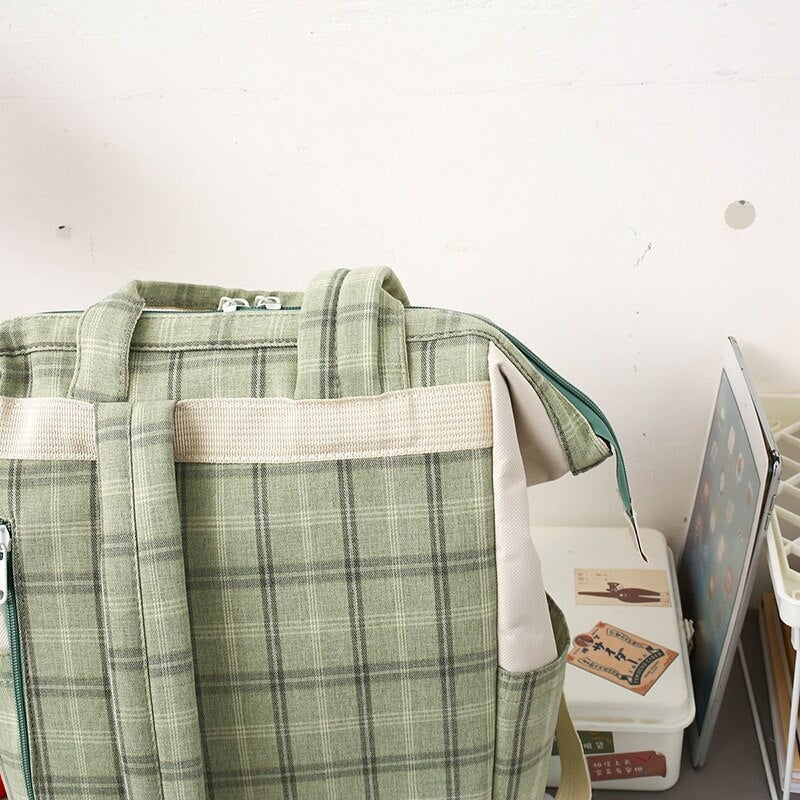 Set of 5 Kawaii Plaid Backpack Bag Collection-Kawaii Dream