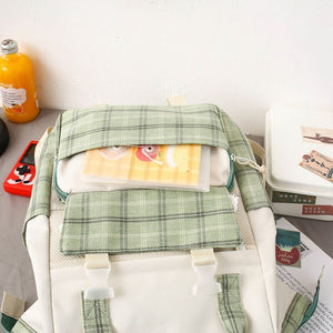Set of 5 Kawaii Plaid Backpack Bag Collection-Kawaii Dream