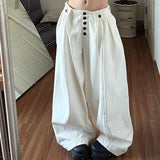 Harajuku Wide Leg Button Fly Pants
