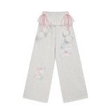 Pink Puppy Lace Wide Leg Sweatpants