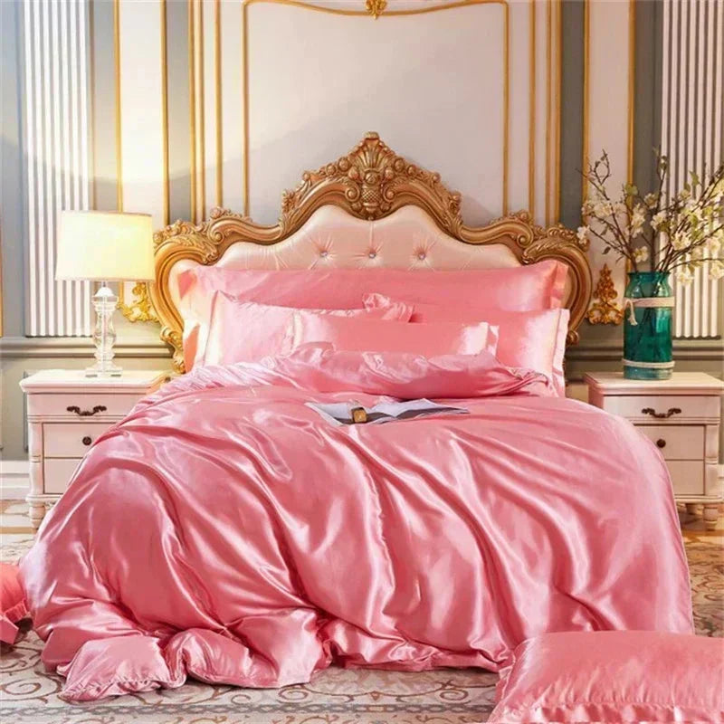 Shades of Pink Mulberry Silk Bedding Set-Kawaii Dream