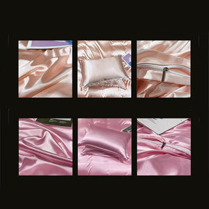 Shades of Pink Mulberry Silk Bedding Set-Kawaii Dream