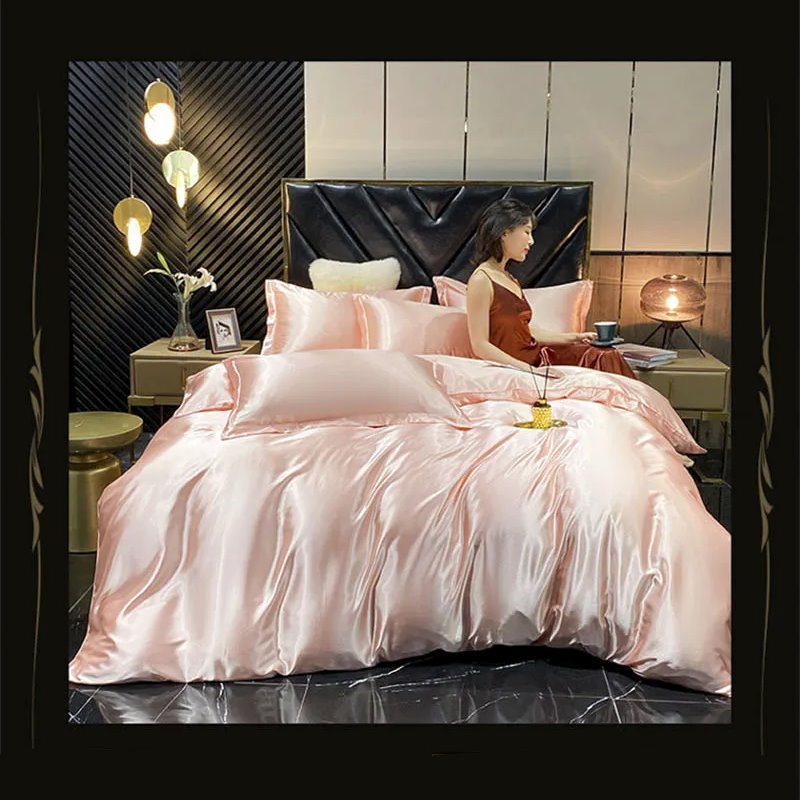 Shades of Pink Mulberry Silk Bedding Set-Kawaii Dream