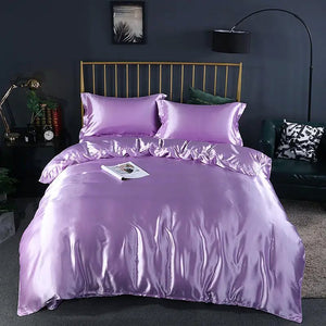 Shades of Purple Mulberry Silk Bedding Set-Kawaii Dream