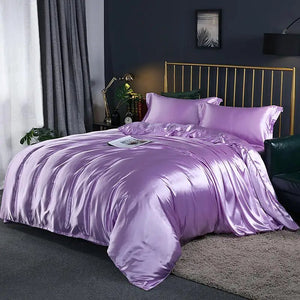 Shades of Purple Mulberry Silk Bedding Set-Kawaii Dream