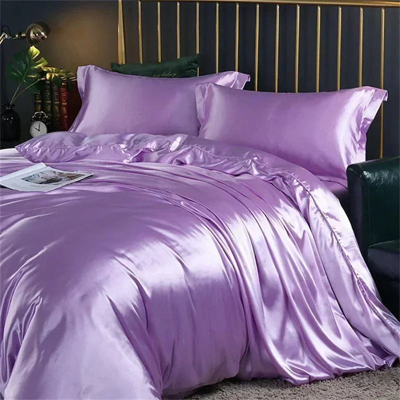 Shades of Purple Mulberry Silk Bedding Set-Kawaii Dream