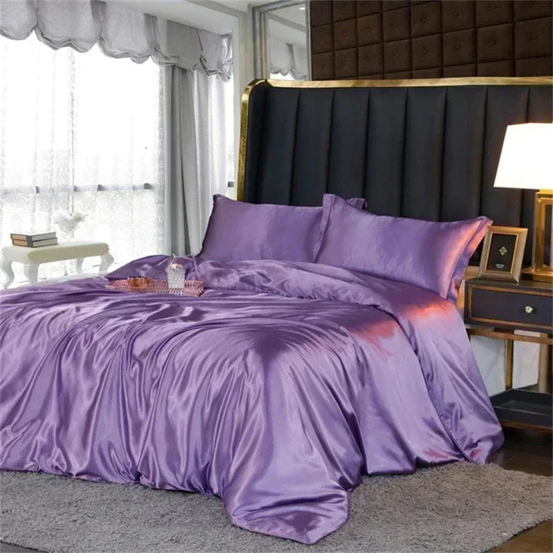Shades of Purple Mulberry Silk Bedding Set-Kawaii Dream