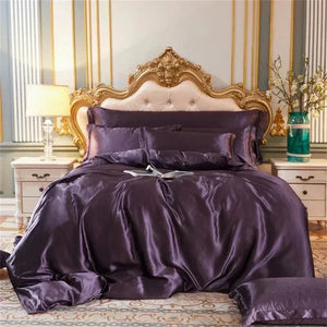 Shades of Purple Mulberry Silk Bedding Set-Kawaii Dream