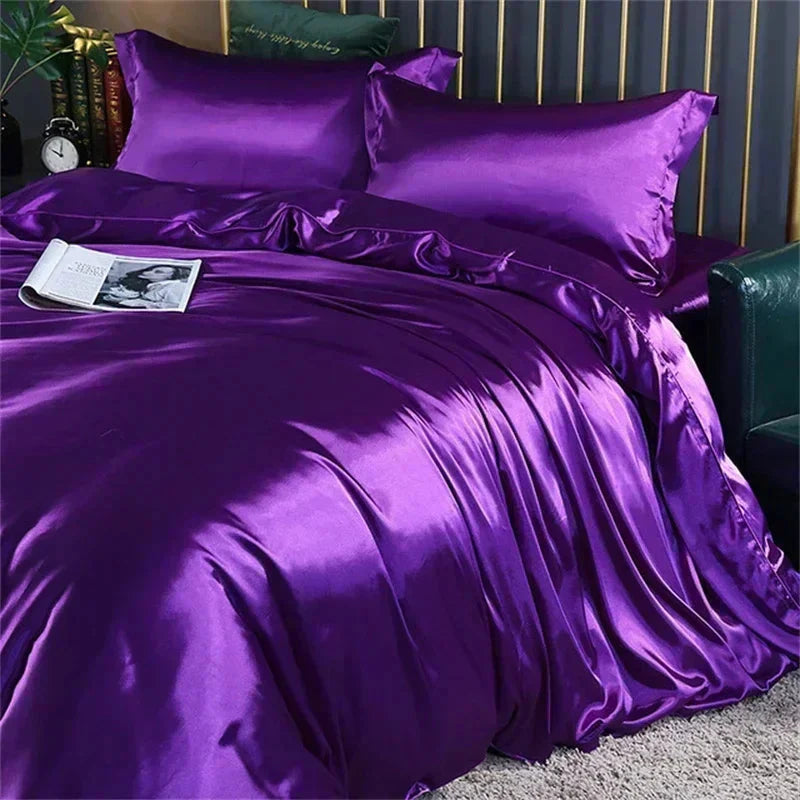 Shades of Purple Mulberry Silk Bedding Set-Kawaii Dream