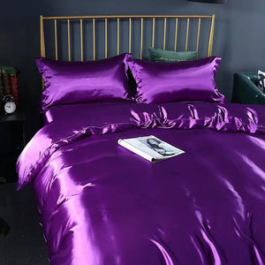 Shades of Purple Mulberry Silk Bedding Set-Kawaii Dream