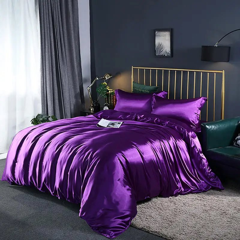 Shades of Purple Mulberry Silk Bedding Set-Kawaii Dream