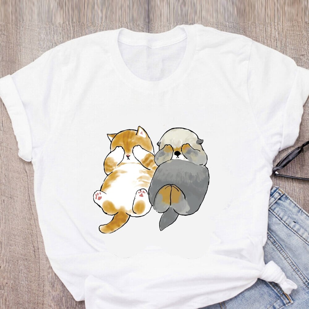 Shark Cat and Buddies Tee-Kawaii Dream