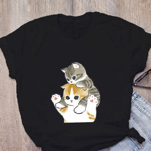 Shark Cat and Buddies Tee-Kawaii Dream