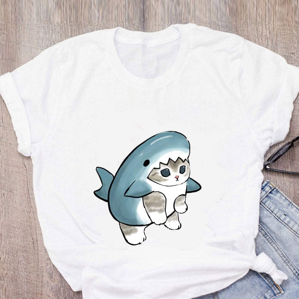 Shark Cat and Buddies Tee-Kawaii Dream