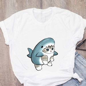 Shark Cat and Buddies Tee-Kawaii Dream
