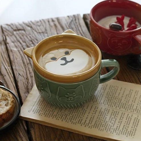 Shiba and Panda Mug with Coaster-Kawaii Dream