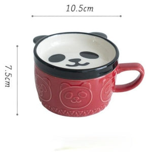 Shiba and Panda Mug with Coaster-Kawaii Dream