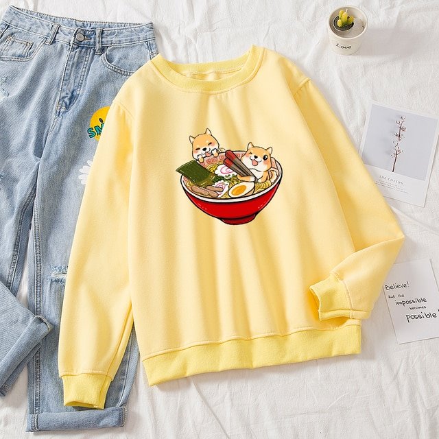 Shibas Bathing in Ramen Sweatshirt-Kawaii Dream