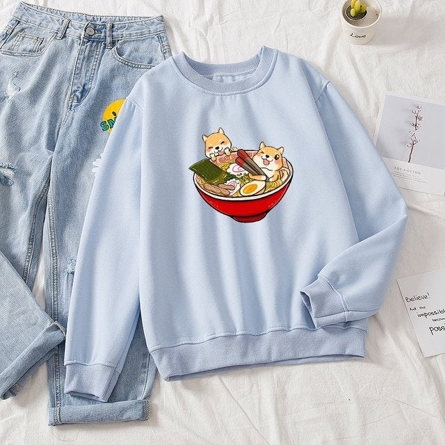 Shibas Bathing in Ramen Sweatshirt-Kawaii Dream