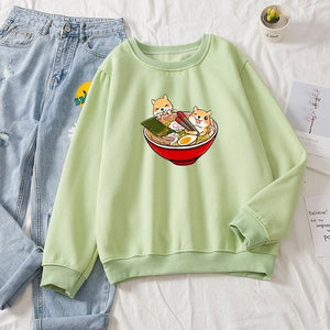 Shibas Bathing in Ramen Sweatshirt-Kawaii Dream