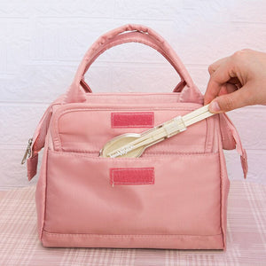 Simple Pink Blue Green Waterproof Lunch Bag-Kawaii Dream