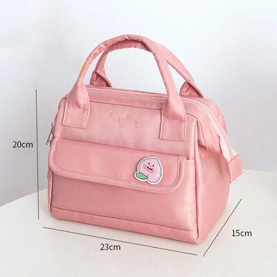 Simple Pink Blue Green Waterproof Lunch Bag-Kawaii Dream