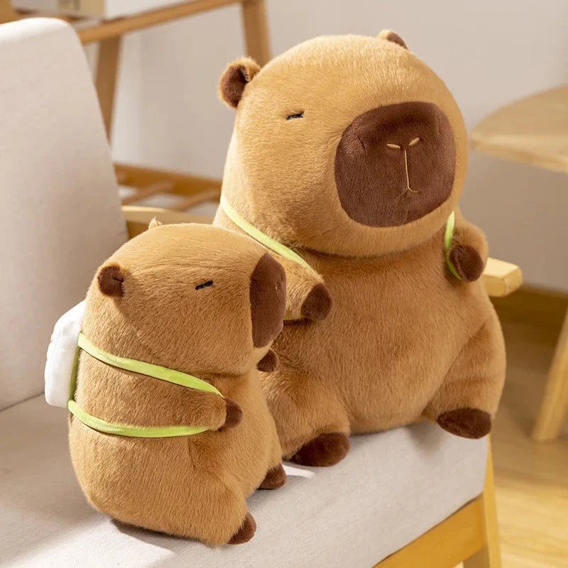 Sleepy Capybara with Mahjong Backpack Plushie-Kawaii Dream