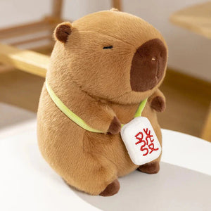 Sleepy Capybara with Mahjong Backpack Plushie-Kawaii Dream