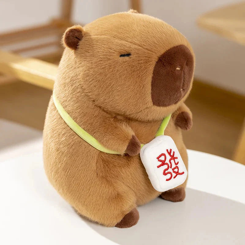 Sleepy Capybara with Mahjong Backpack Plushie-Kawaii Dream