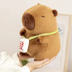 Sleepy Capybara with Mahjong Backpack Plushie-Kawaii Dream
