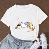 Sleepy Cats Short Sleeve Women's Tee-Kawaii Dream