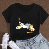 Sleepy Cats Short Sleeve Women's Tee-Kawaii Dream