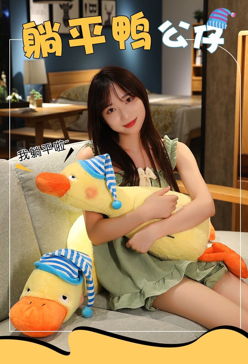 Sleepy Fluffy Duck Plushie-Kawaii Dream