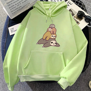 Sleepy Sloth Family Unisex Hoodie-Kawaii Dream