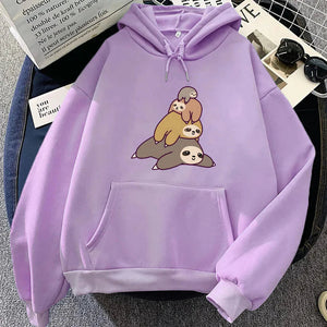 Sleepy Sloth Family Unisex Hoodie-Kawaii Dream