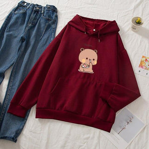 Snacking Teddy Bear Hoodies-Kawaii Dream
