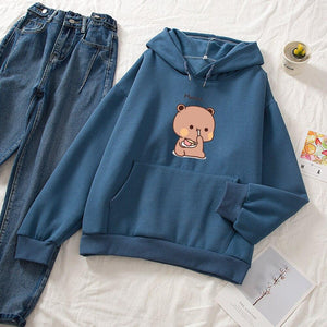 Snacking Teddy Bear Hoodies-Kawaii Dream