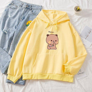 Snacking Teddy Bear Hoodies-Kawaii Dream