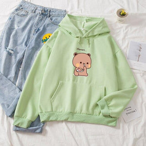 Snacking Teddy Bear Hoodies-Kawaii Dream