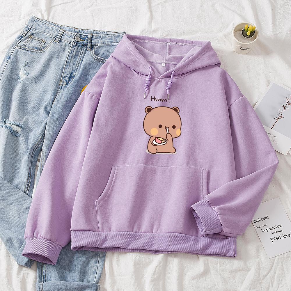 Snacking Teddy Bear Hoodies-Kawaii Dream