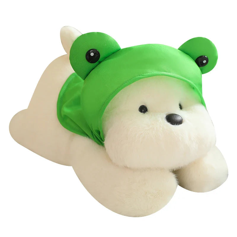 Snowy the White Maltese Plushie with Frog Hat-Kawaii Dream