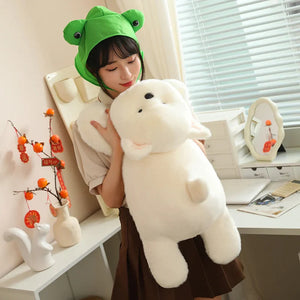 Snowy the White Maltese Plushie with Frog Hat-Kawaii Dream
