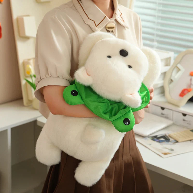 Snowy the White Maltese Plushie with Frog Hat-Kawaii Dream
