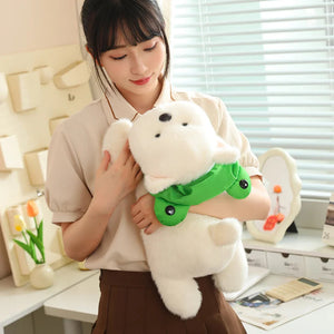 Snowy the White Maltese Plushie with Frog Hat-Kawaii Dream